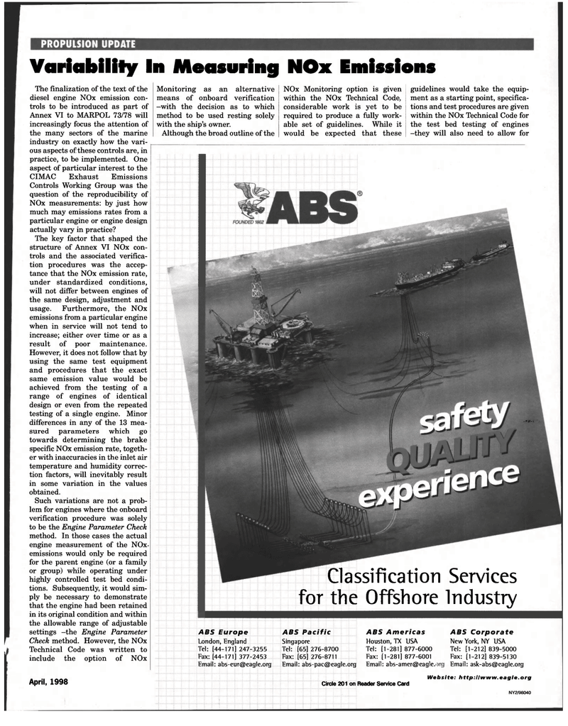 Maritime Reporter Magazine, page 81,  Apr 1998