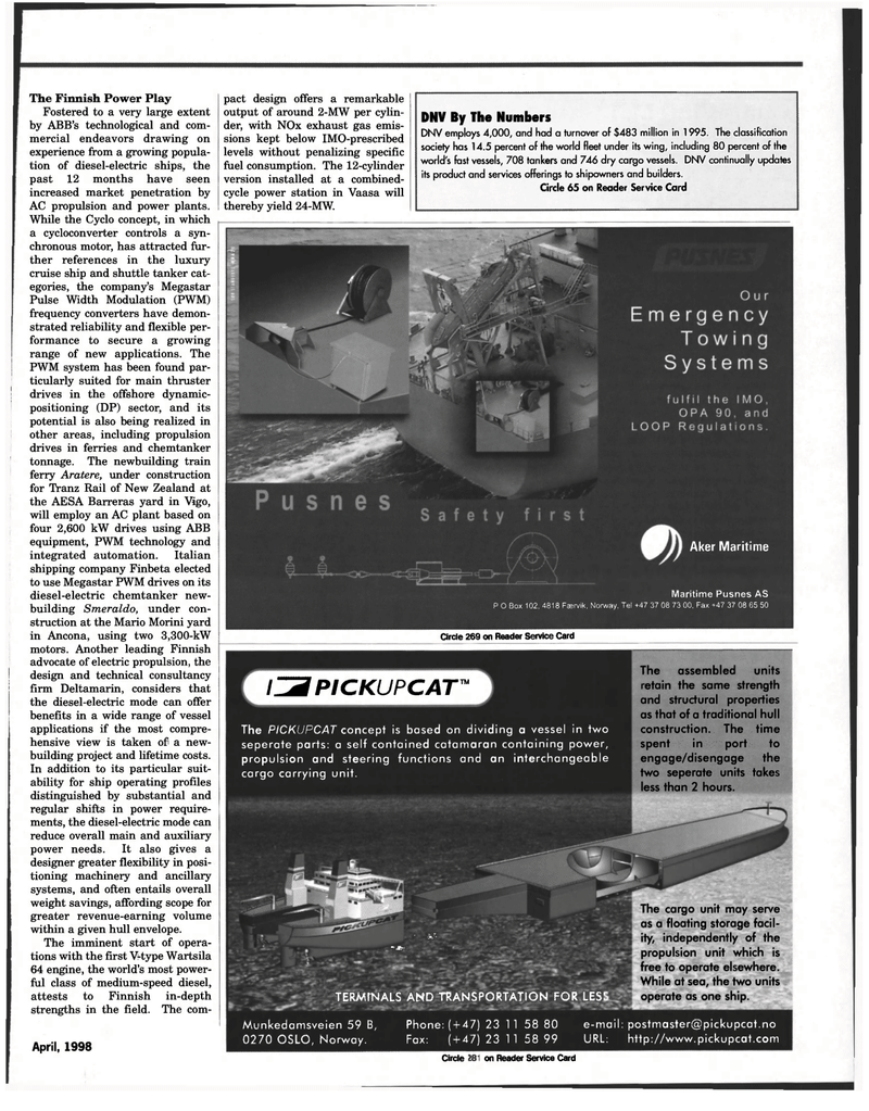 Maritime Reporter Magazine, page 93,  Apr 1998