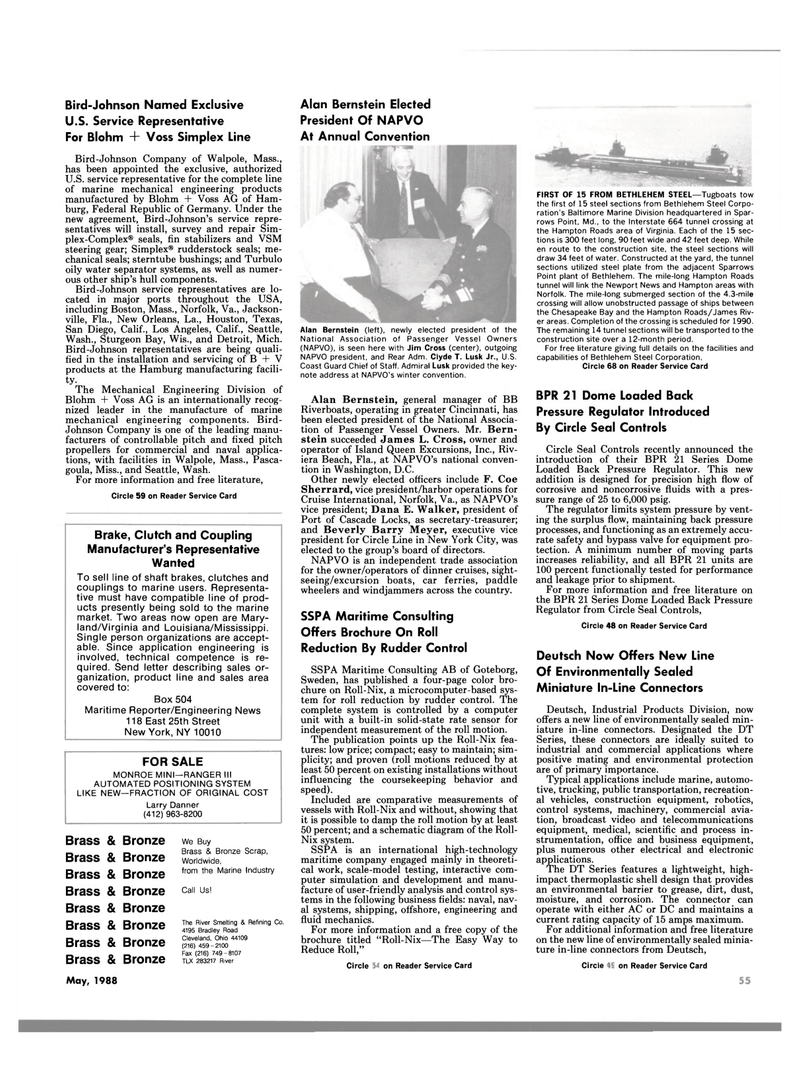 Maritime Reporter Magazine, page 55,  May 1998