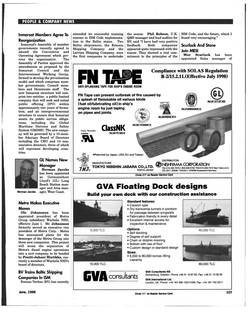 Maritime Reporter Magazine, page 105,  Jun 1998