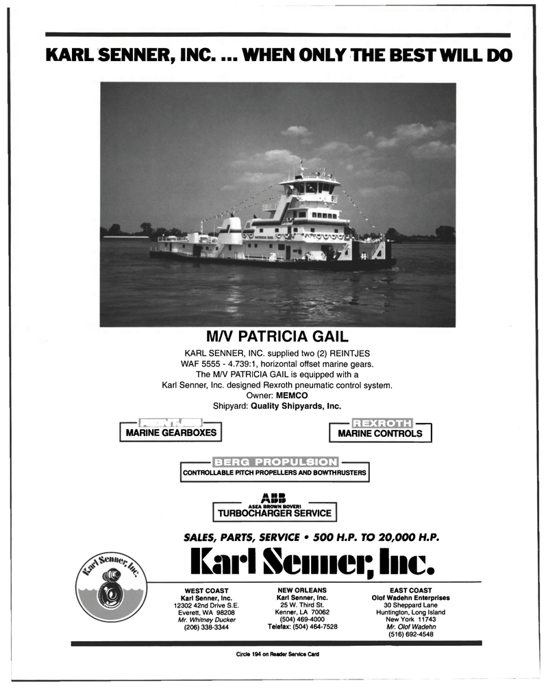 Maritime Reporter Magazine, page 2nd Cover,  Jun 1998