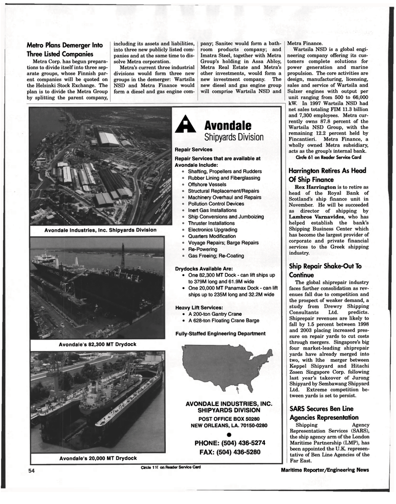 Maritime Reporter Magazine, page 54,  Jun 1998