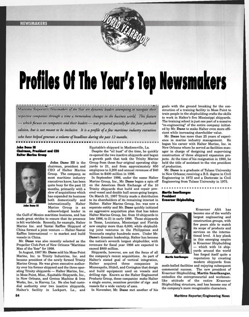 Maritime Reporter Magazine, page 59,  Jun 1998