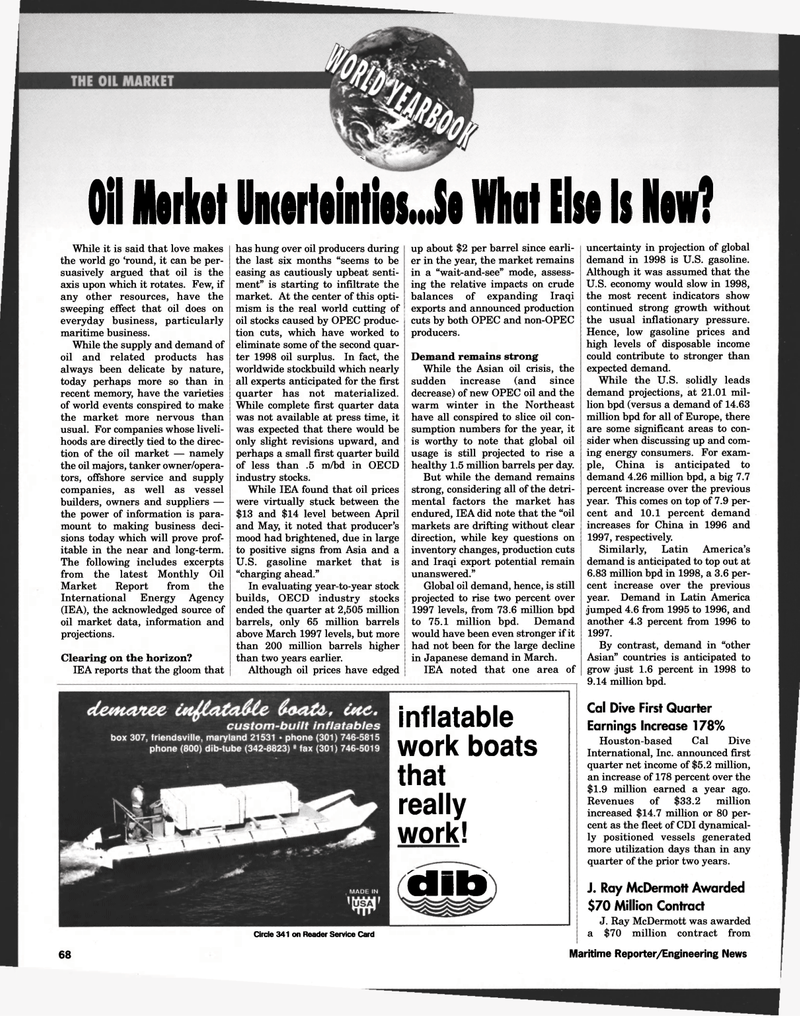 Maritime Reporter Magazine, page 73,  Jun 1998