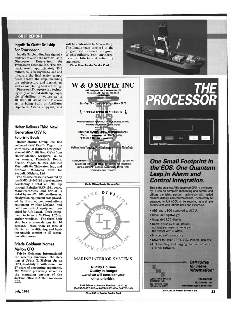 Maritime Reporter Magazine, page 23,  Jul 1998
