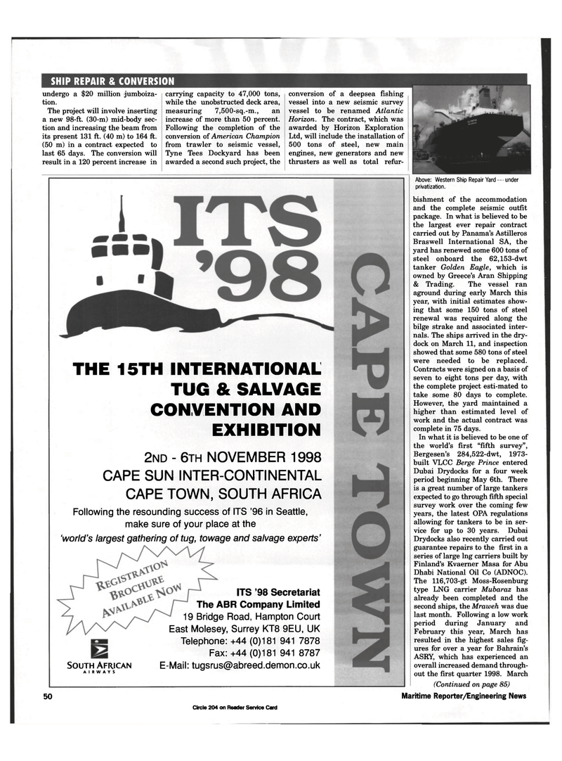 Maritime Reporter Magazine, page 50,  Jul 1998