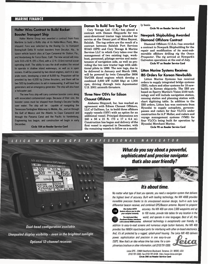 Maritime Reporter Magazine, page 18,  Sep 1998
