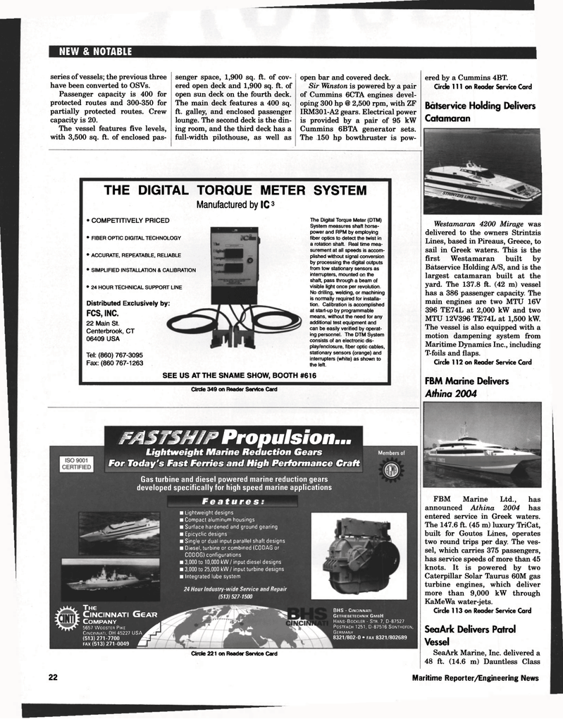 Maritime Reporter Magazine, page 22,  Sep 1998