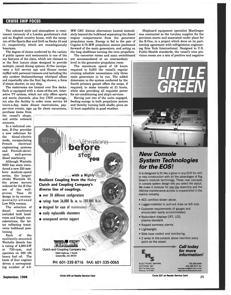 Maritime Reporter Magazine, page 25,  Sep 1998