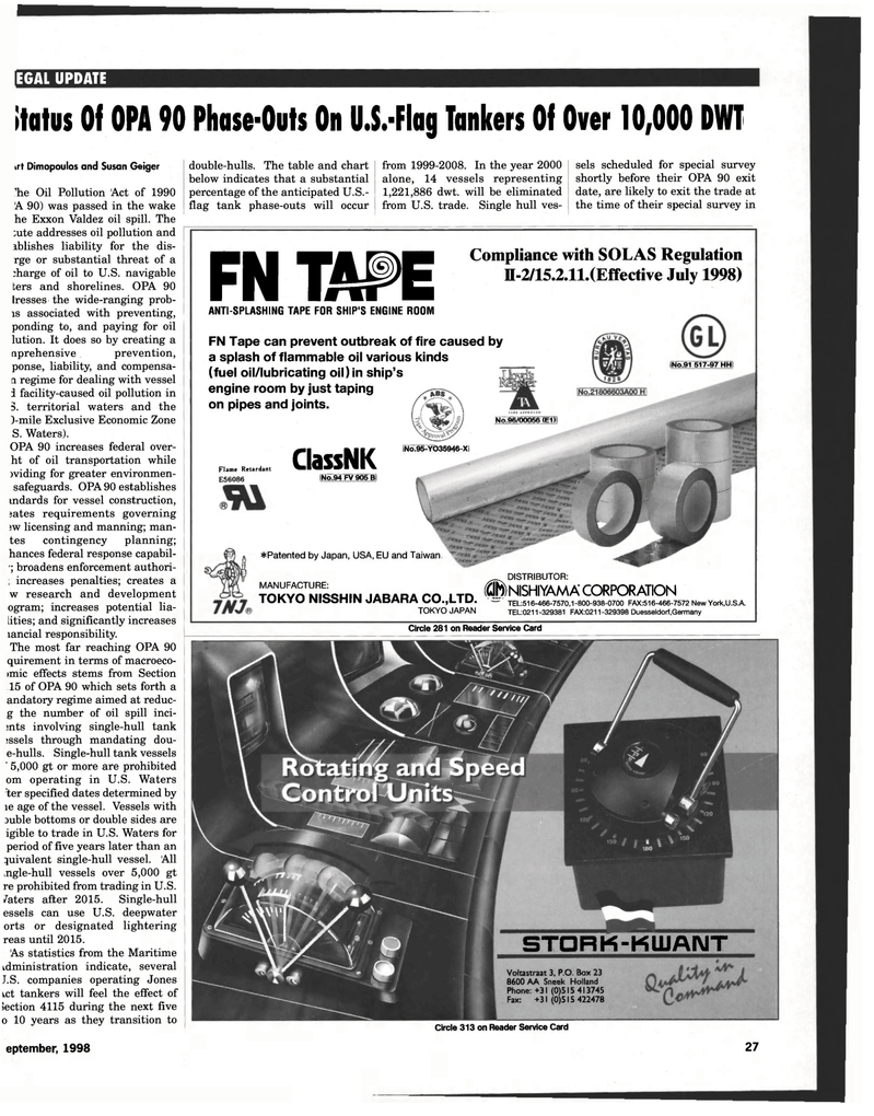 Maritime Reporter Magazine, page 27,  Sep 1998