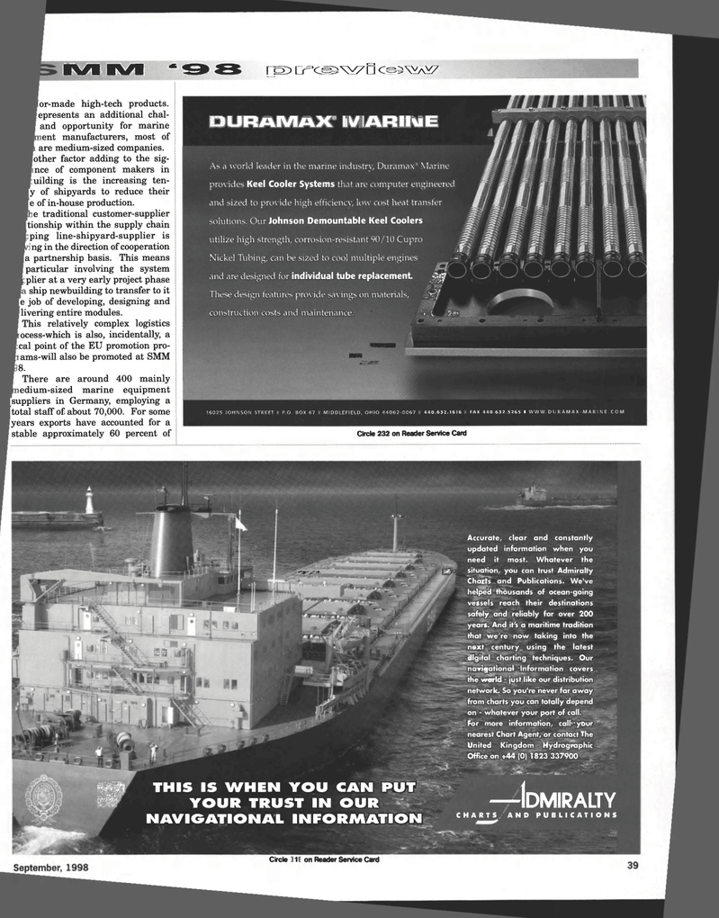 Maritime Reporter Magazine, page 39,  Sep 1998