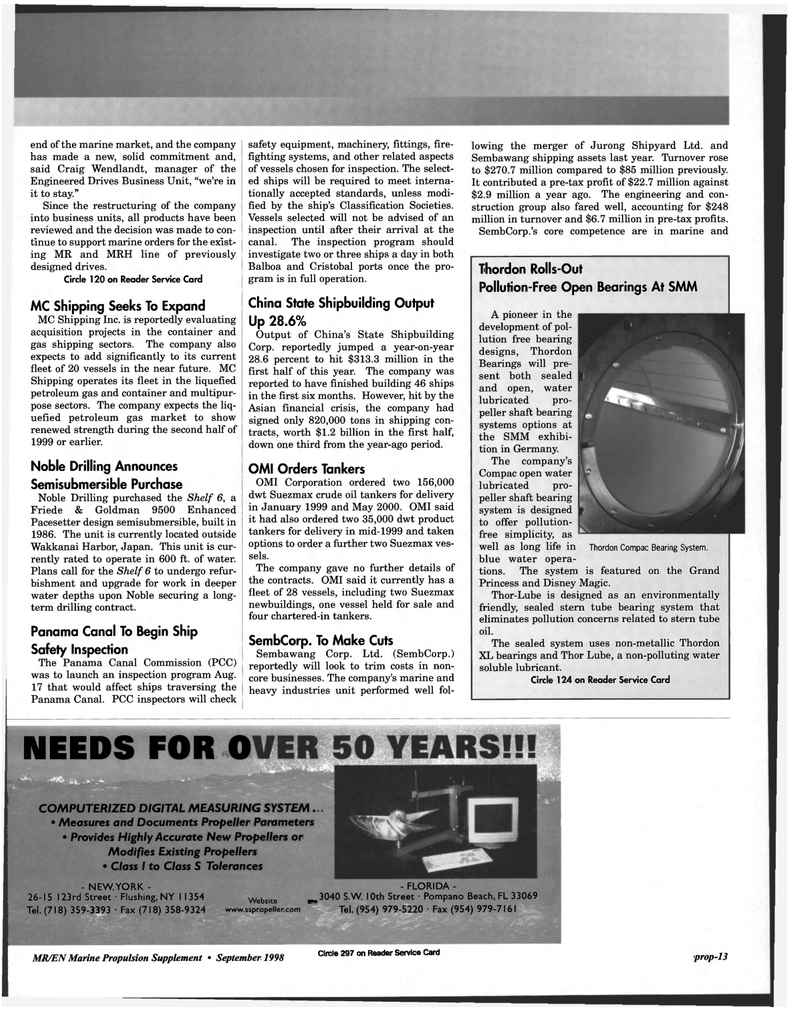 Maritime Reporter Magazine, page 59,  Sep 1998