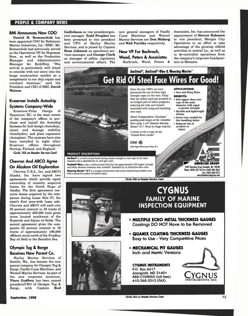 Maritime Reporter Magazine, page 91,  Sep 1998