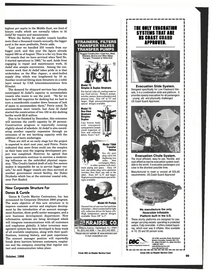 Maritime Reporter Magazine, page 101,  Oct 1998