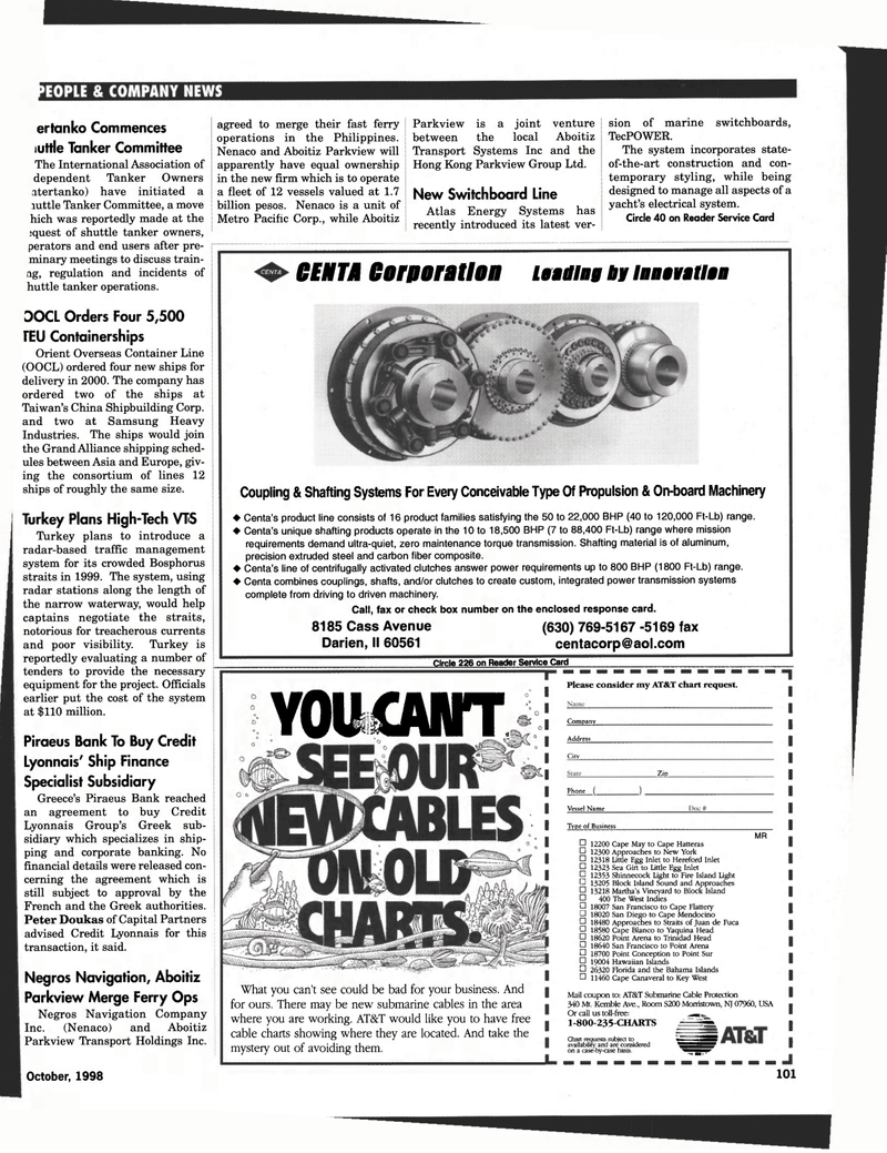 Maritime Reporter Magazine, page 103,  Oct 1998