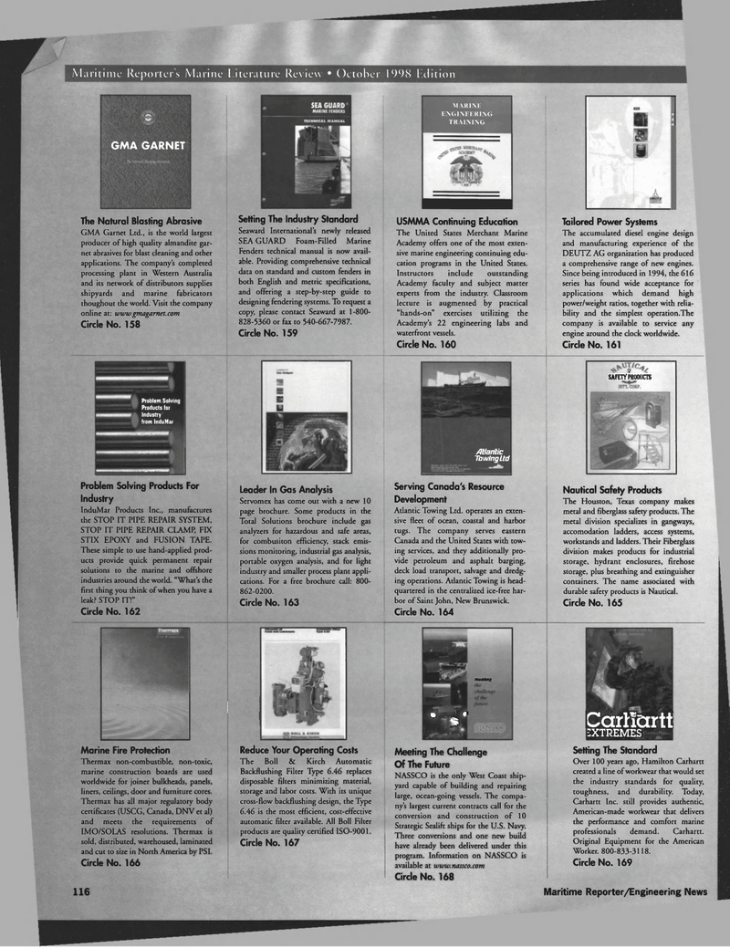 Maritime Reporter Magazine, page 118,  Oct 1998