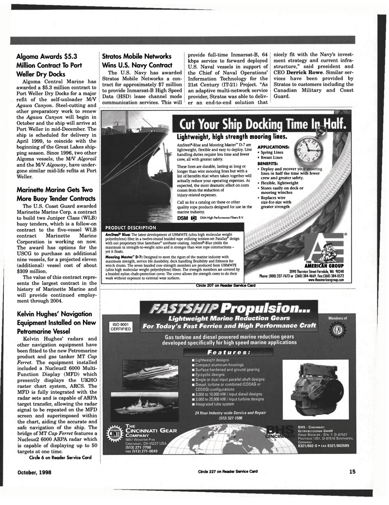 Maritime Reporter Magazine, page 15,  Oct 1998