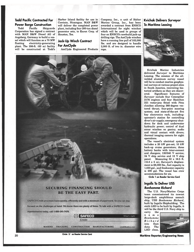 Maritime Reporter Magazine, page 20,  Oct 1998
