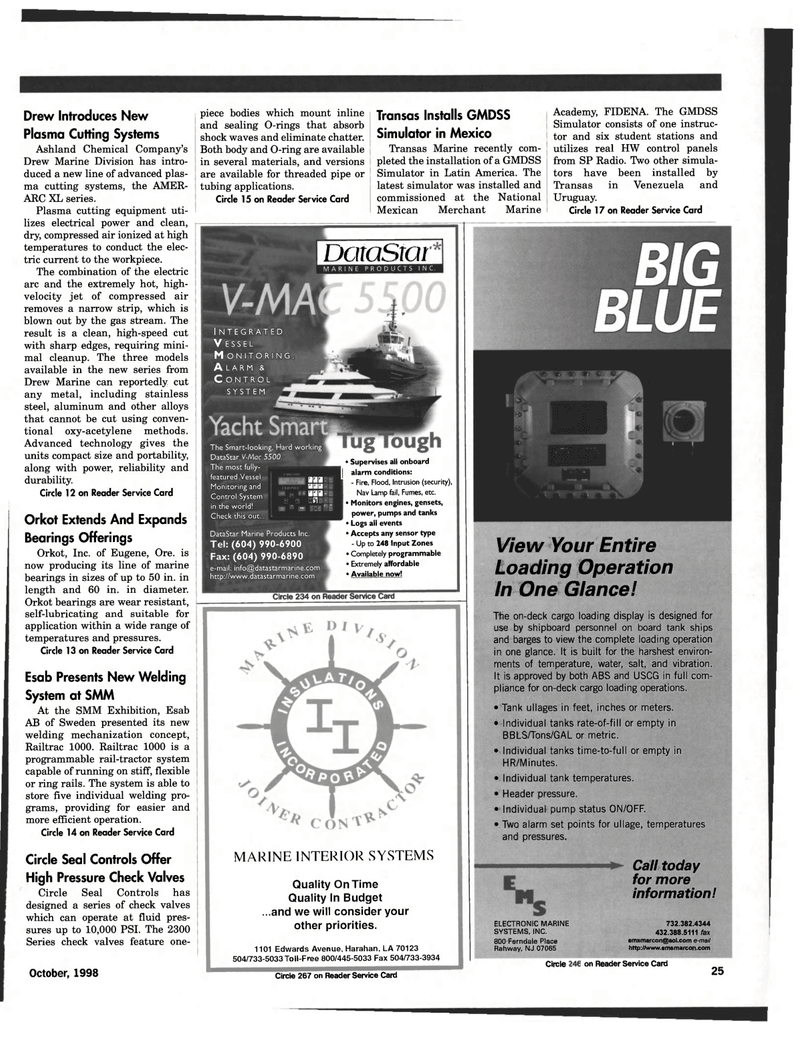 Maritime Reporter Magazine, page 25,  Oct 1998