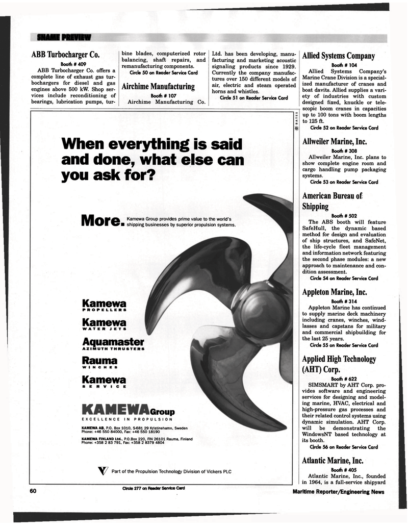 Maritime Reporter Magazine, page 60,  Oct 1998