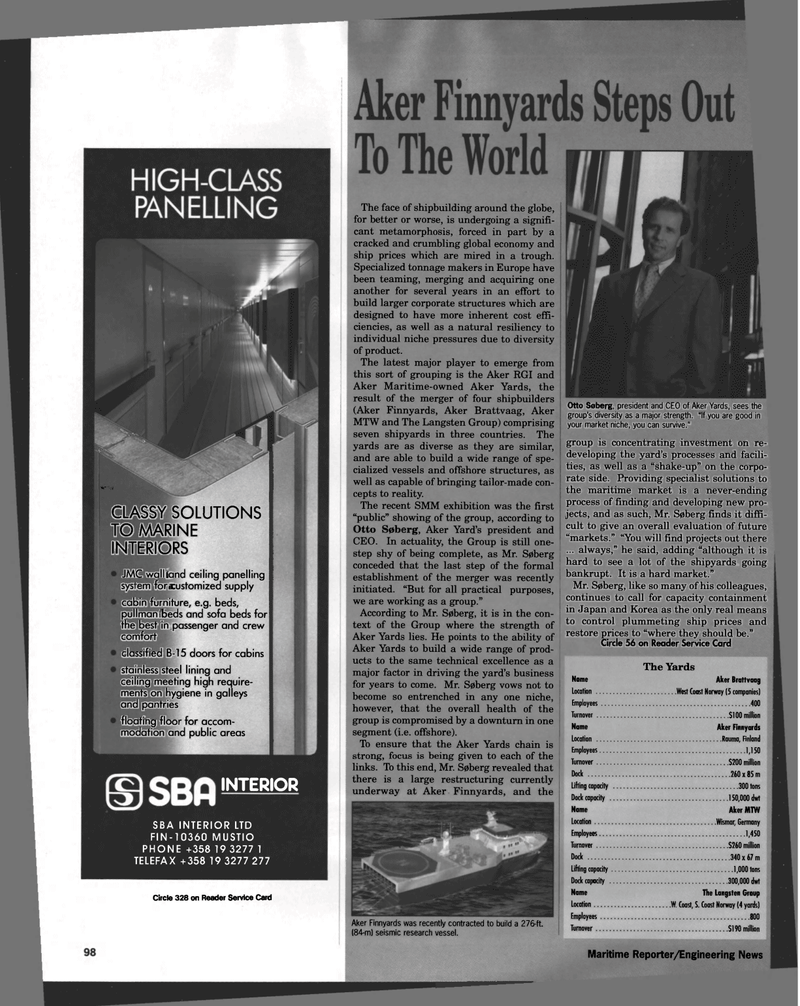 Maritime Reporter Magazine, page 98,  Nov 1998