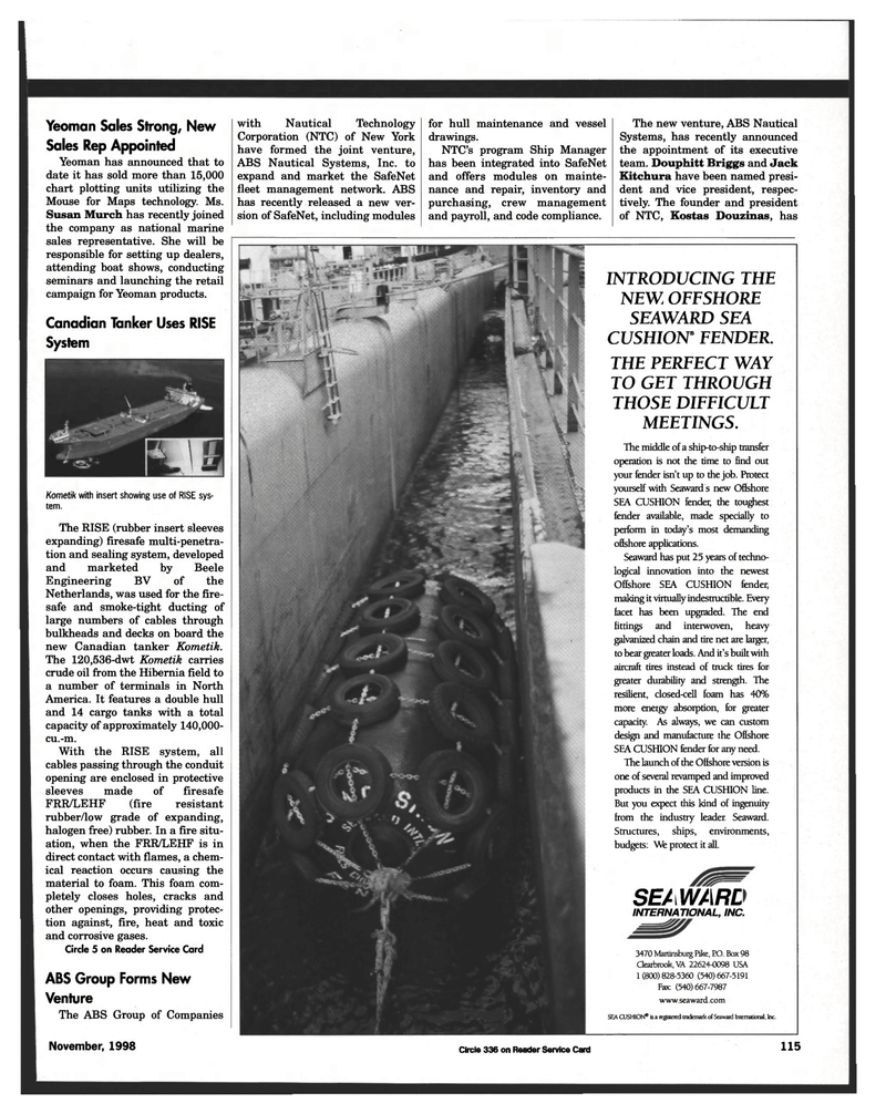 Maritime Reporter Magazine, page 115,  Nov 1998
