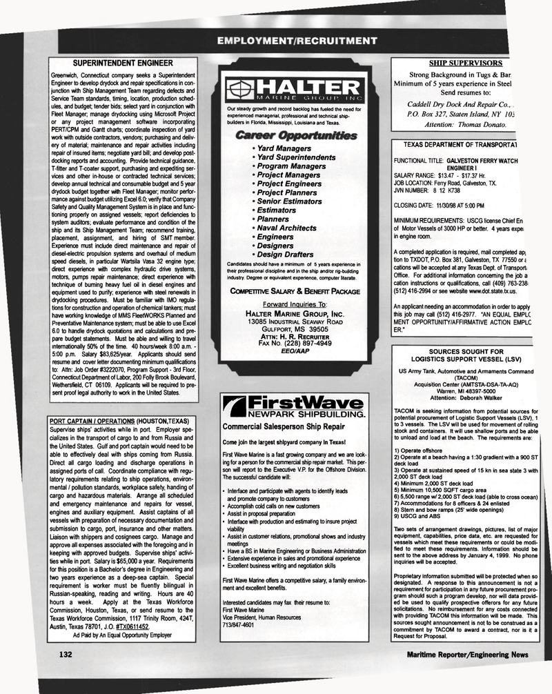 Maritime Reporter Magazine, page 132,  Nov 1998