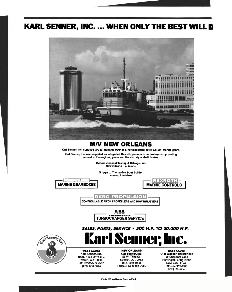 Maritime Reporter Magazine, page 4th Cover,  Nov 1998