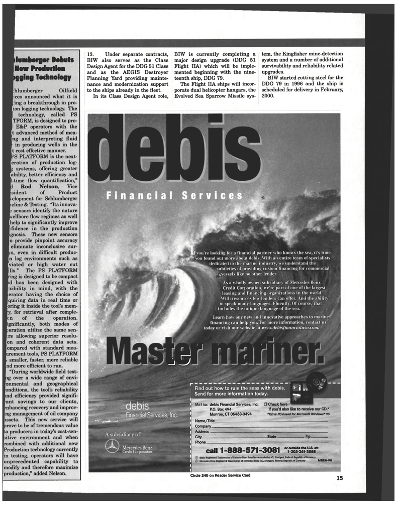 Maritime Reporter Magazine, page 15,  Nov 1998
