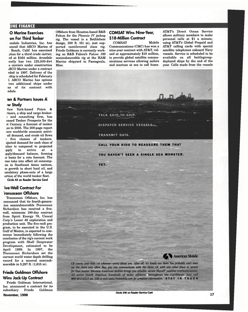 Maritime Reporter Magazine, page 17,  Nov 1998
