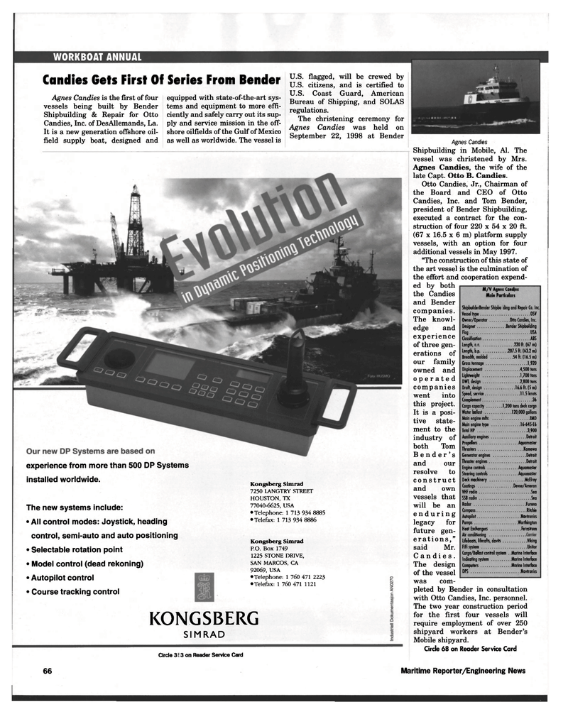 Maritime Reporter Magazine, page 66,  Nov 1998