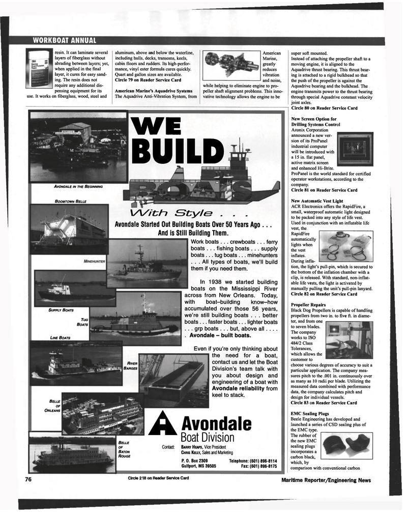Maritime Reporter Magazine, page 76,  Nov 1998
