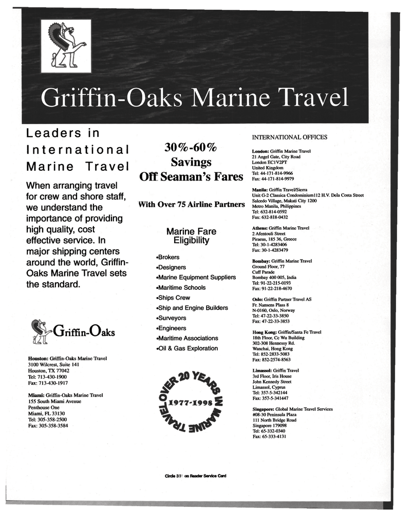 Maritime Reporter Magazine, page 83,  Nov 1998