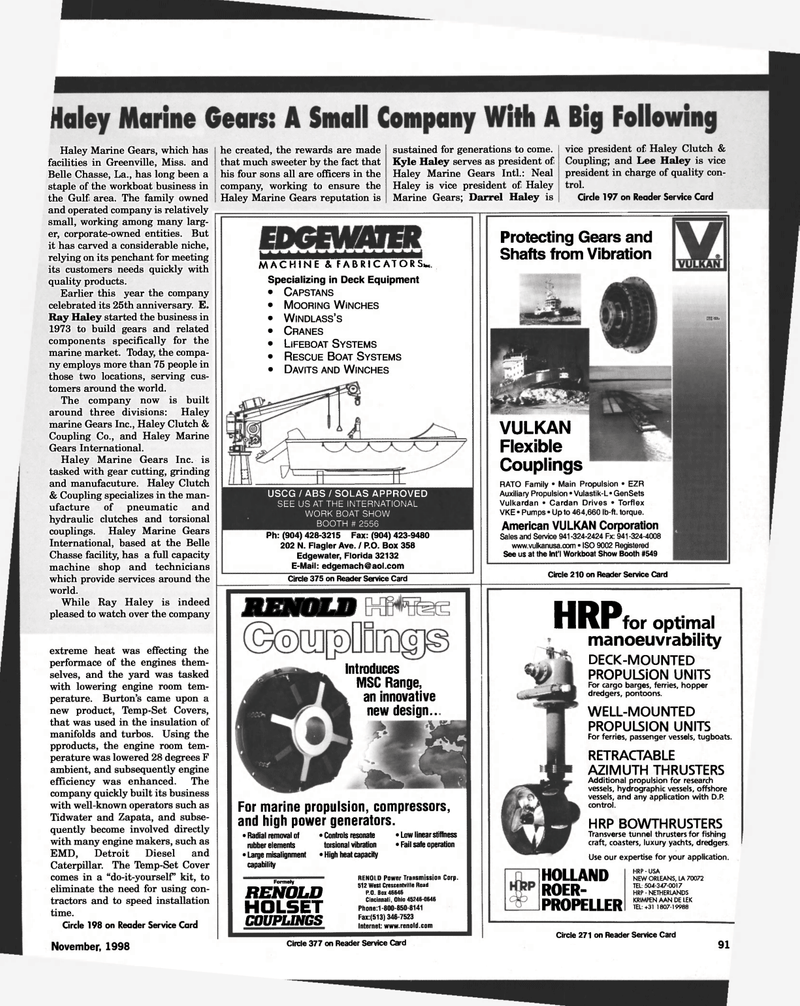 Maritime Reporter Magazine, page 91,  Nov 1998
