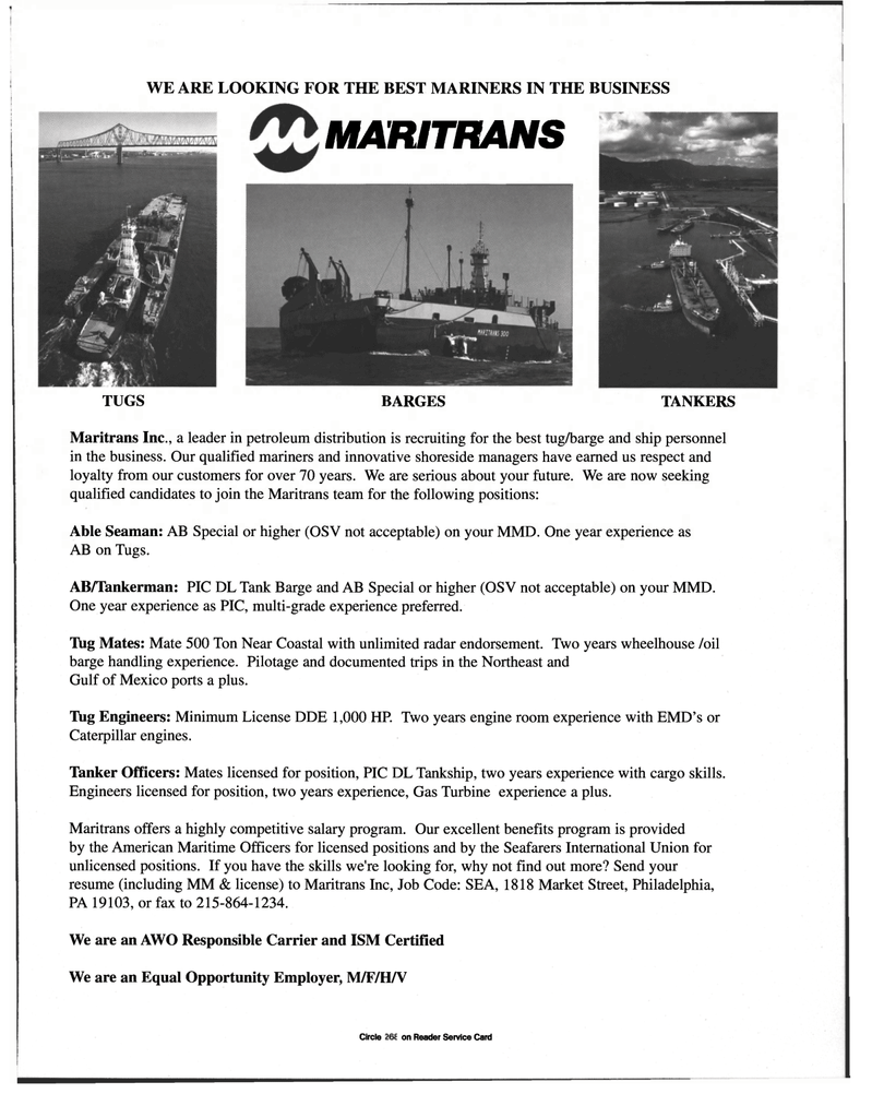Maritime Reporter Magazine, page 27,  Dec 1998