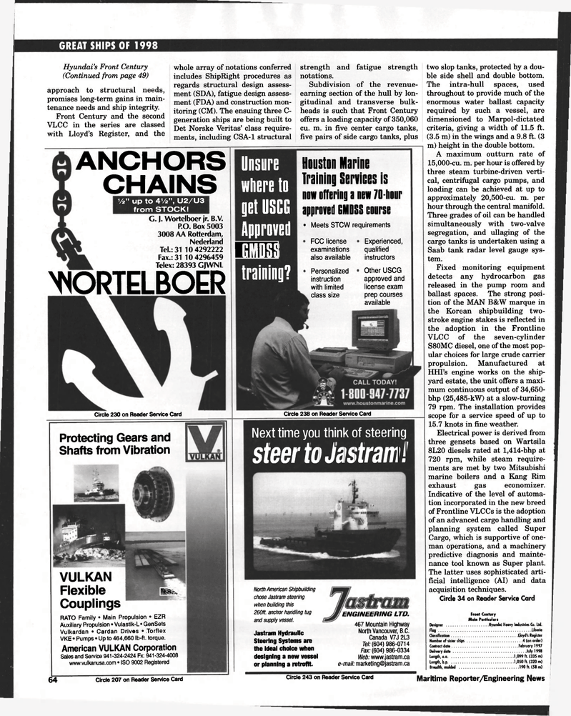 Maritime Reporter Magazine, page 64,  Dec 1998