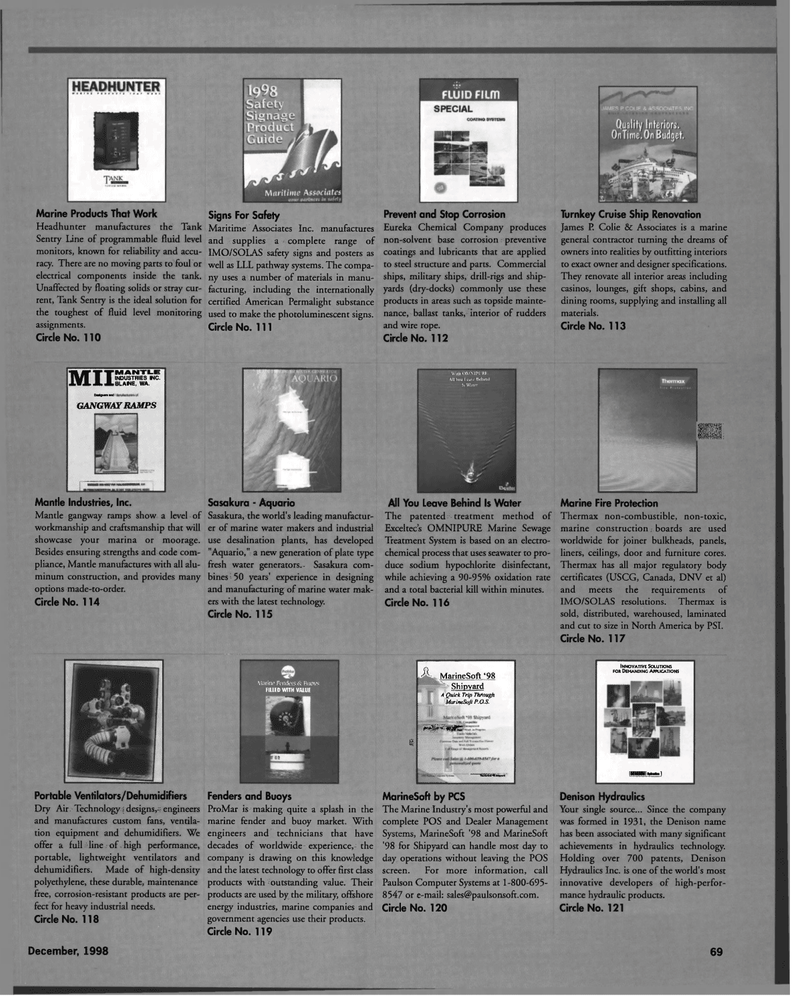 Maritime Reporter Magazine, page 69,  Dec 1998