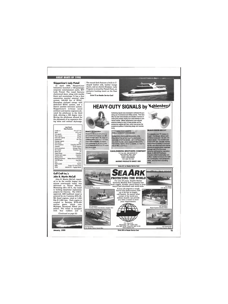 Maritime Reporter Magazine, page 51,  Jan 1999