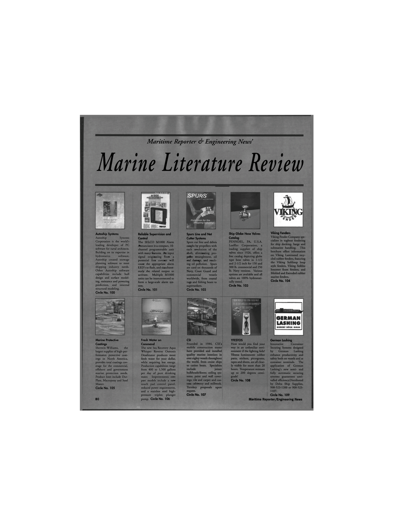 Maritime Reporter Magazine, page 78,  Jan 1999
