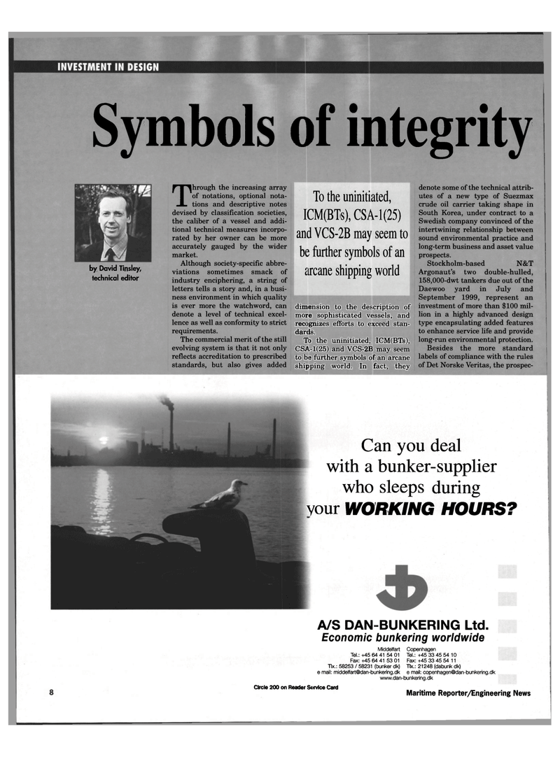 Maritime Reporter Magazine, page 9,  Feb 1999