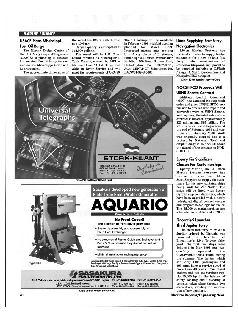 Maritime Reporter Magazine, page 23,  Feb 1999