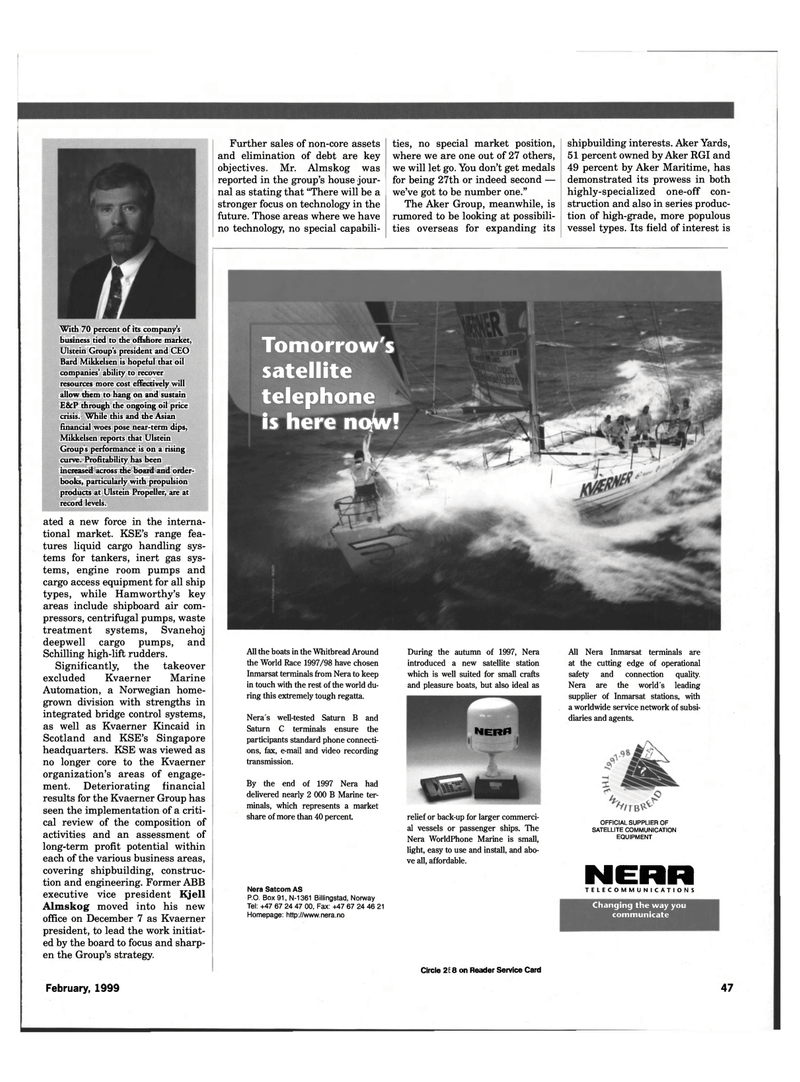 Maritime Reporter Magazine, page 50,  Feb 1999