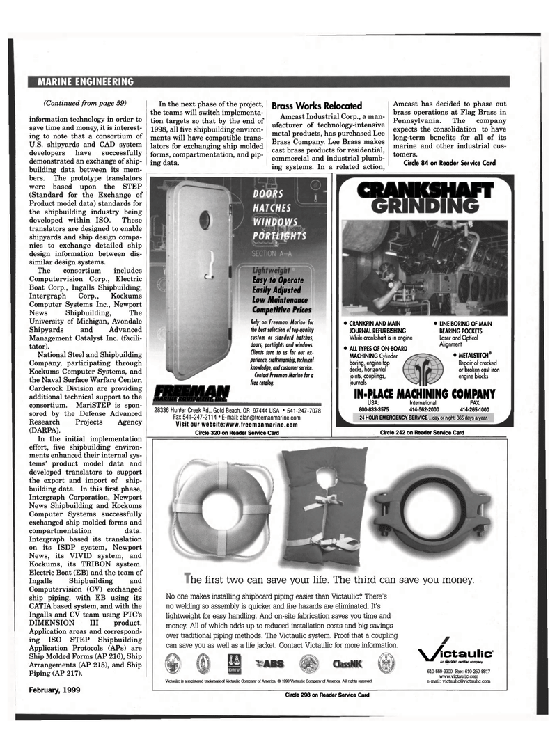 Maritime Reporter Magazine, page 66,  Feb 1999