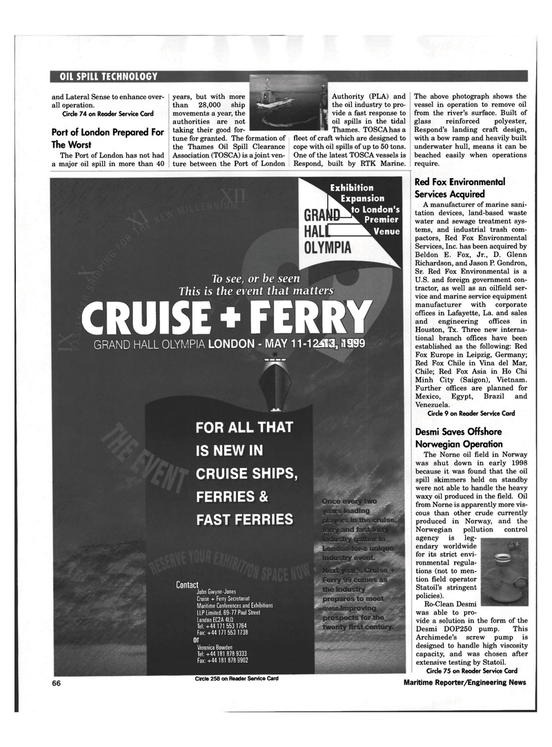Maritime Reporter Magazine, page 69,  Feb 1999