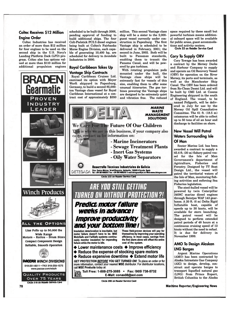 Maritime Reporter Magazine, page 81,  Feb 1999