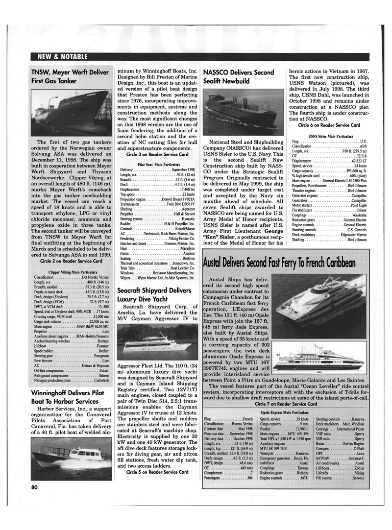 Maritime Reporter Magazine, page 83,  Feb 1999