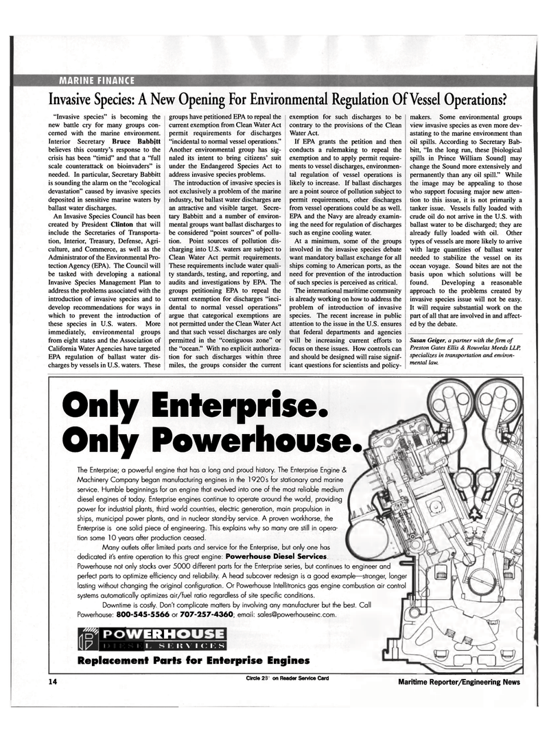Maritime Reporter Magazine, page 14,  Mar 1999