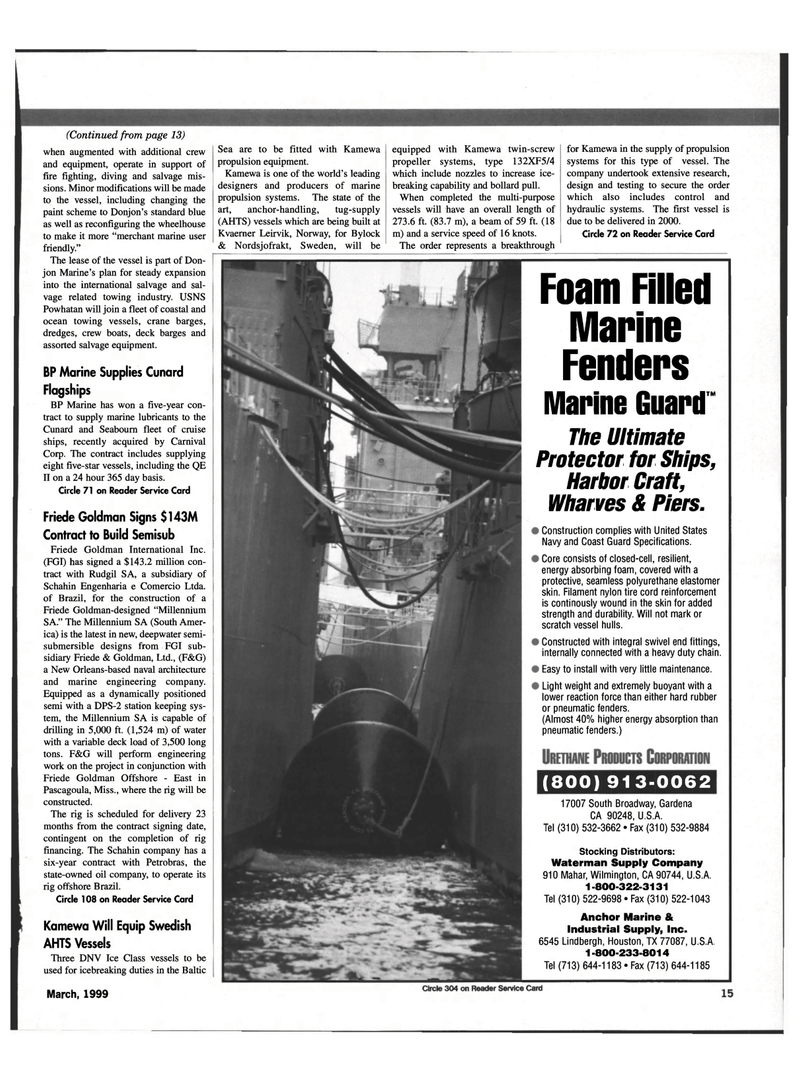 Maritime Reporter Magazine, page 15,  Mar 1999