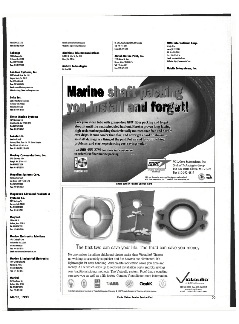 Maritime Reporter Magazine, page 55,  Mar 1999