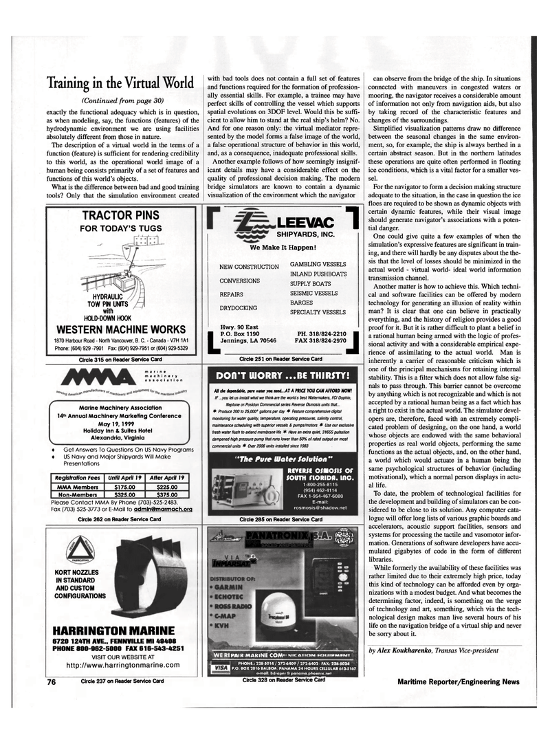 Maritime Reporter Magazine, page 76,  Mar 1999